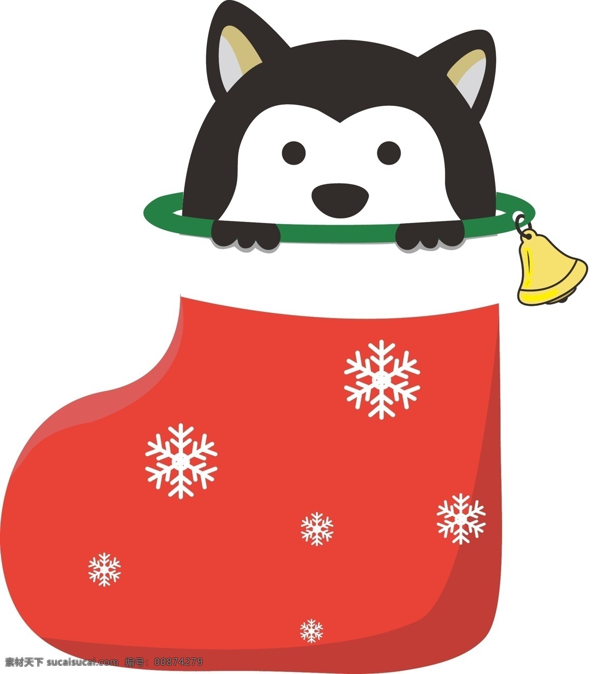 圣诞节 狗 袜 礼物 主题 圣诞狗 圣诞礼物 铃铛 圣诞袜 可爱狗狗 雪花