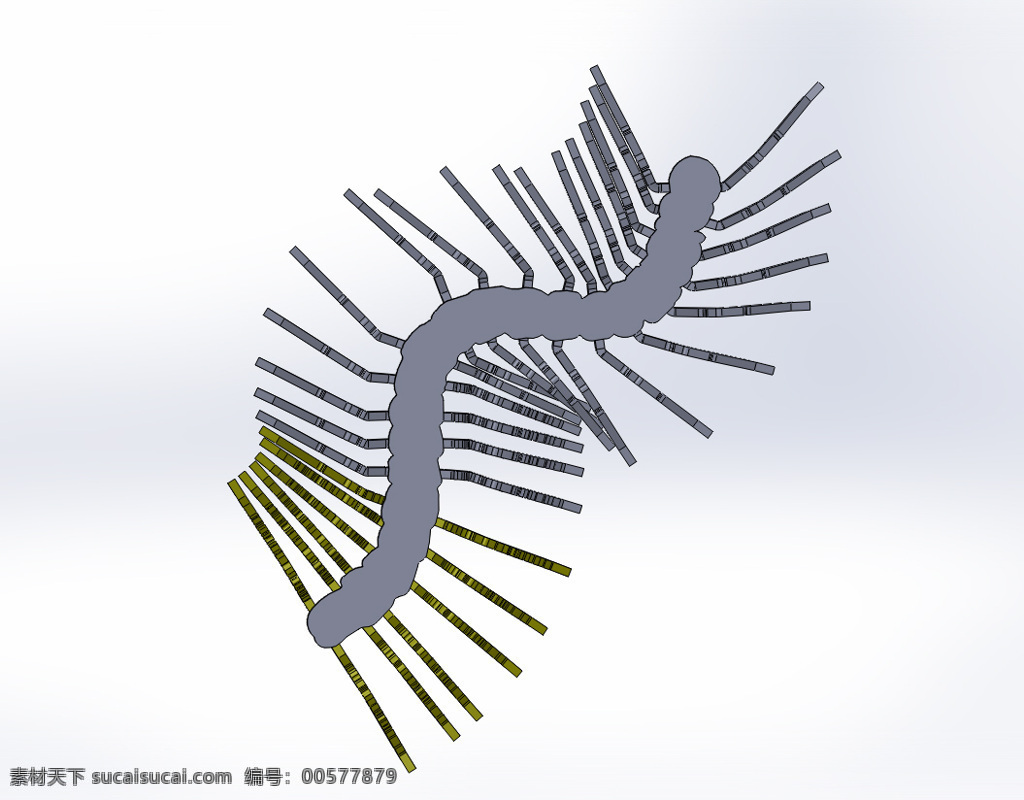 蜈蚣 百 足 虫 金属片 拼图 益智 昆虫 metalcraftdesign 3d 金属 模型 片 千足虫 臭虫 3d模型素材 家具模型