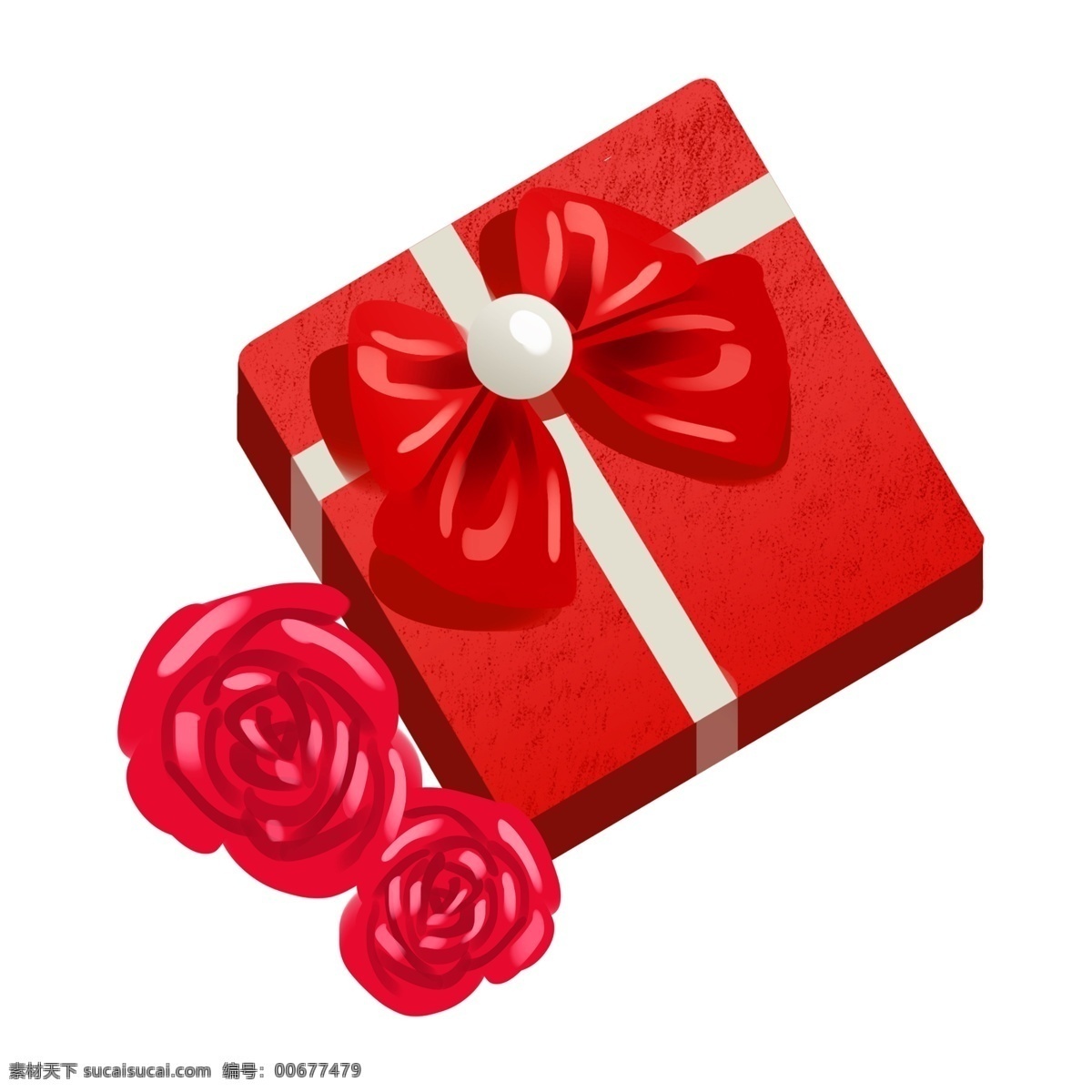 情人节 红色 礼物 插画 红色盒子 红色玫瑰花 红玫瑰 浪漫 红色蝴蝶结 红色礼物 鲜花 鲜艳 花朵 白色珠子