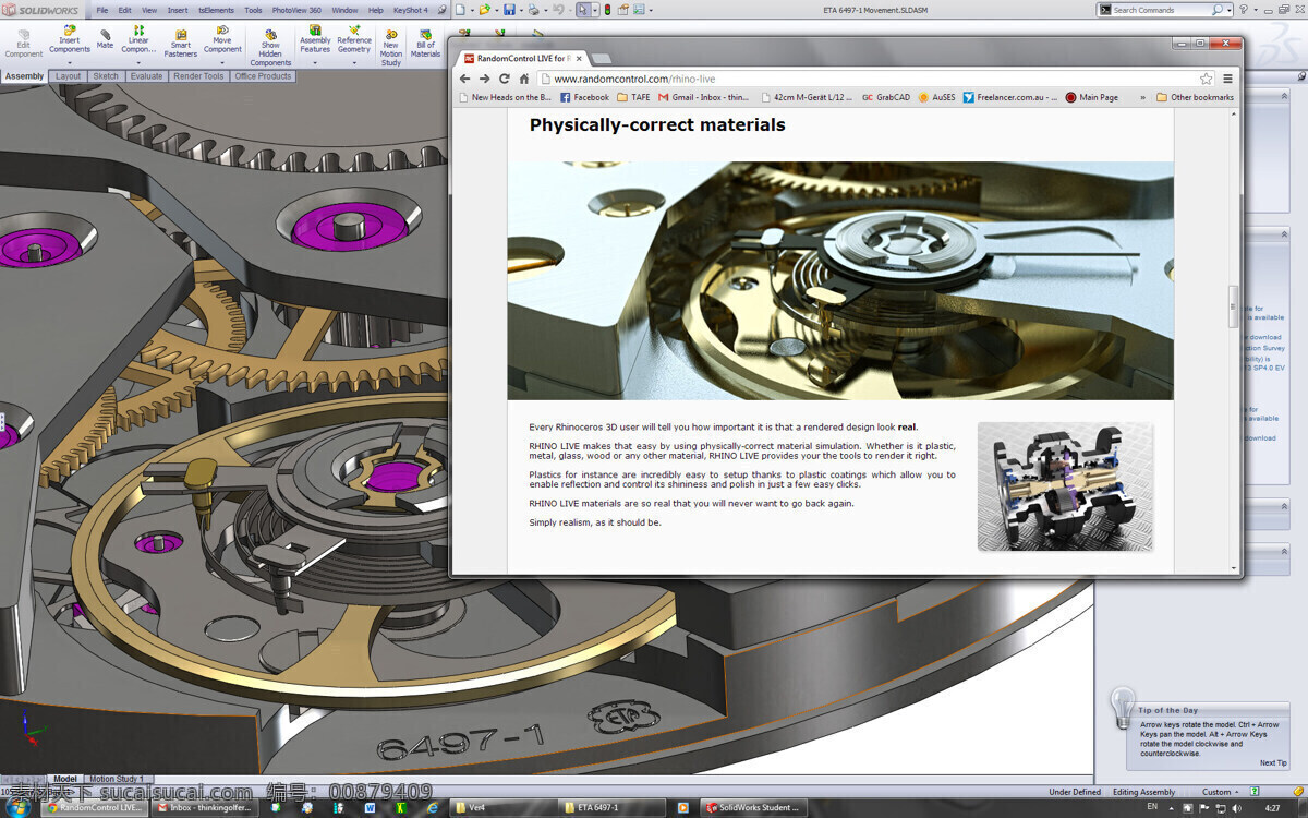 埃塔 完整 手表 机芯 机械 运动 solidworks eta 3d模型素材 其他3d模型