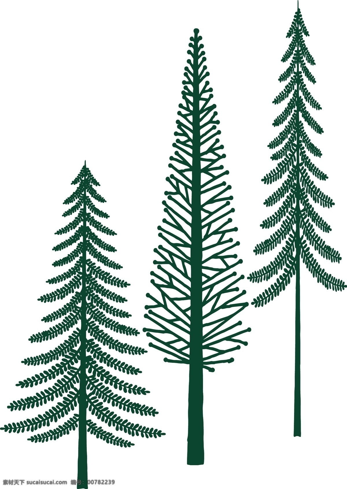云杉 冷杉 杉树 矢量图 插图 树木 标志图标 其他图标
