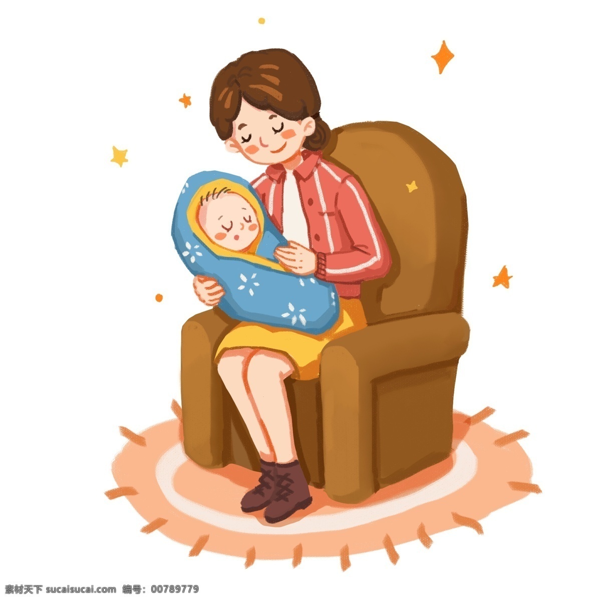 母亲节 套 图 系列 宝宝 妈妈 沙发 礼物 盆景 节日礼物 黄色 蓝色 粉红 装饰 贴画 免扣 套图