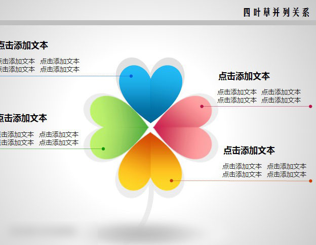 四 叶 草 关系 分析 数据 说明 颜色 商务 模板