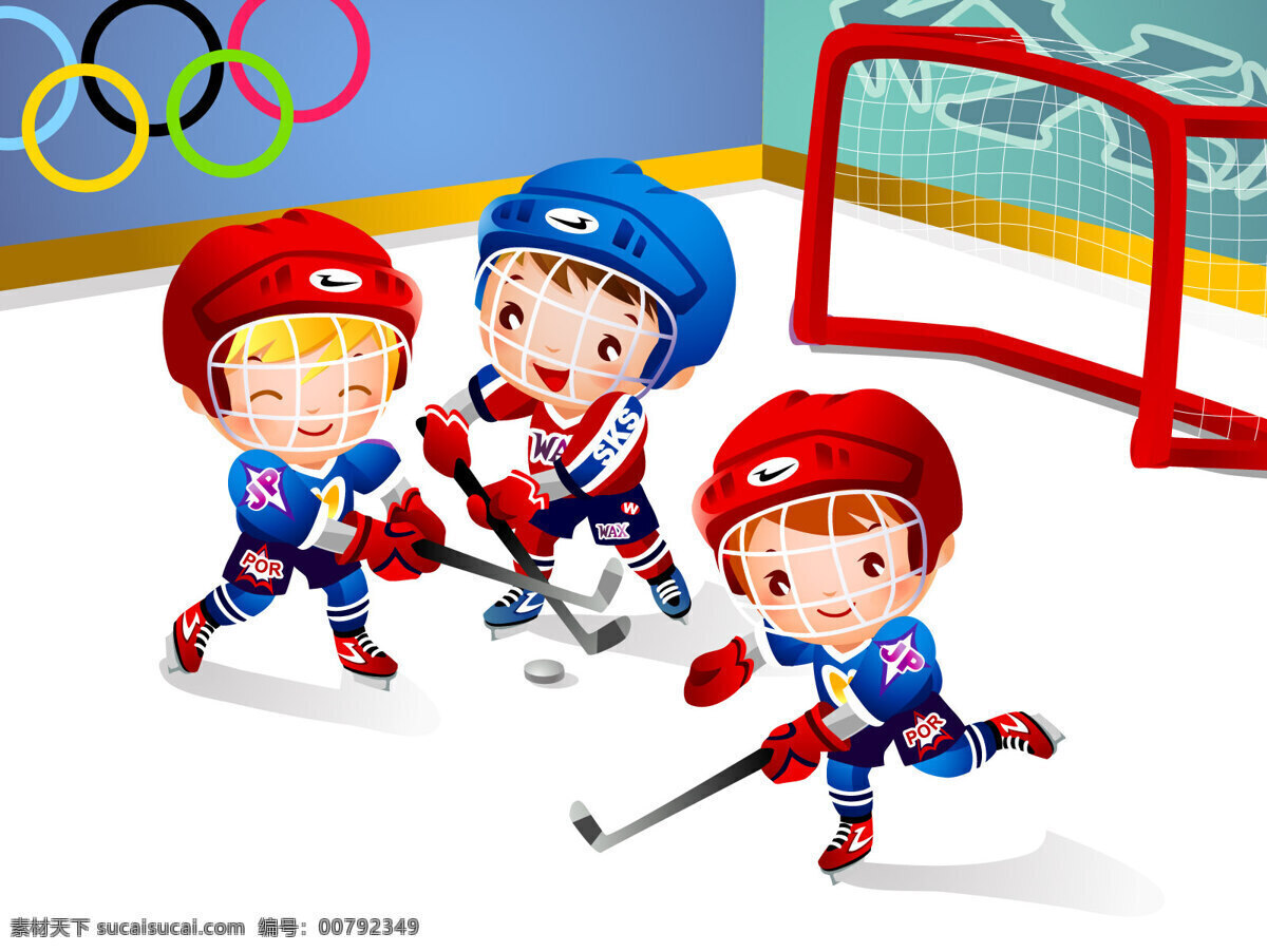 冰球插画 奥运 冰球 运动 插画 白色