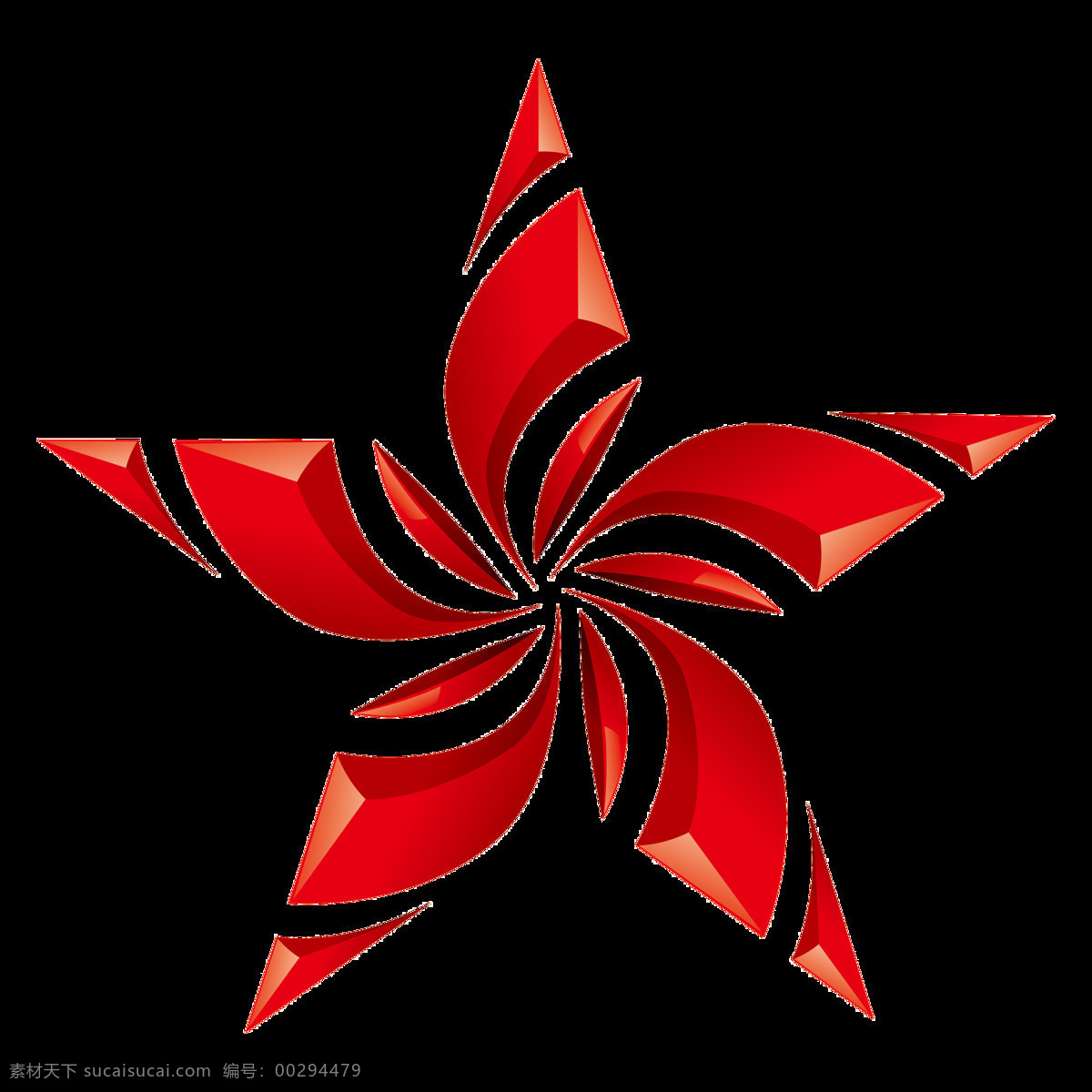 红色 五角星 商用 红星 星 五角星图标 2.5d