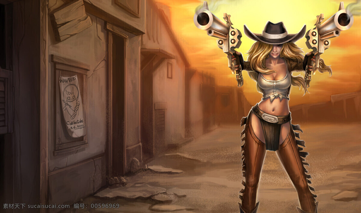 赏金猎人 厄运小姐 女枪 西部牛仔 英雄联盟 动漫人物 游戏人物 动漫 动画 动漫动画