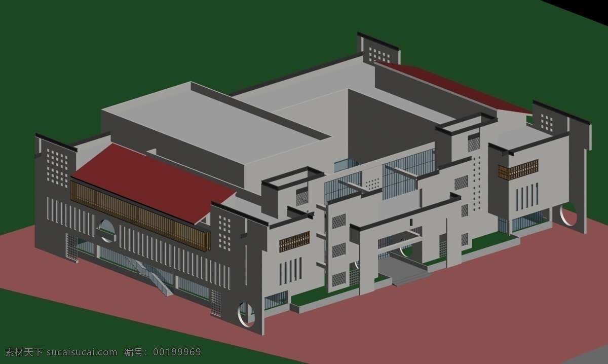 时尚 简约 风格 公共 建筑 办公楼 3d 模型 3d模型 公共建筑 3d办公楼 3d模型素材 建筑模型