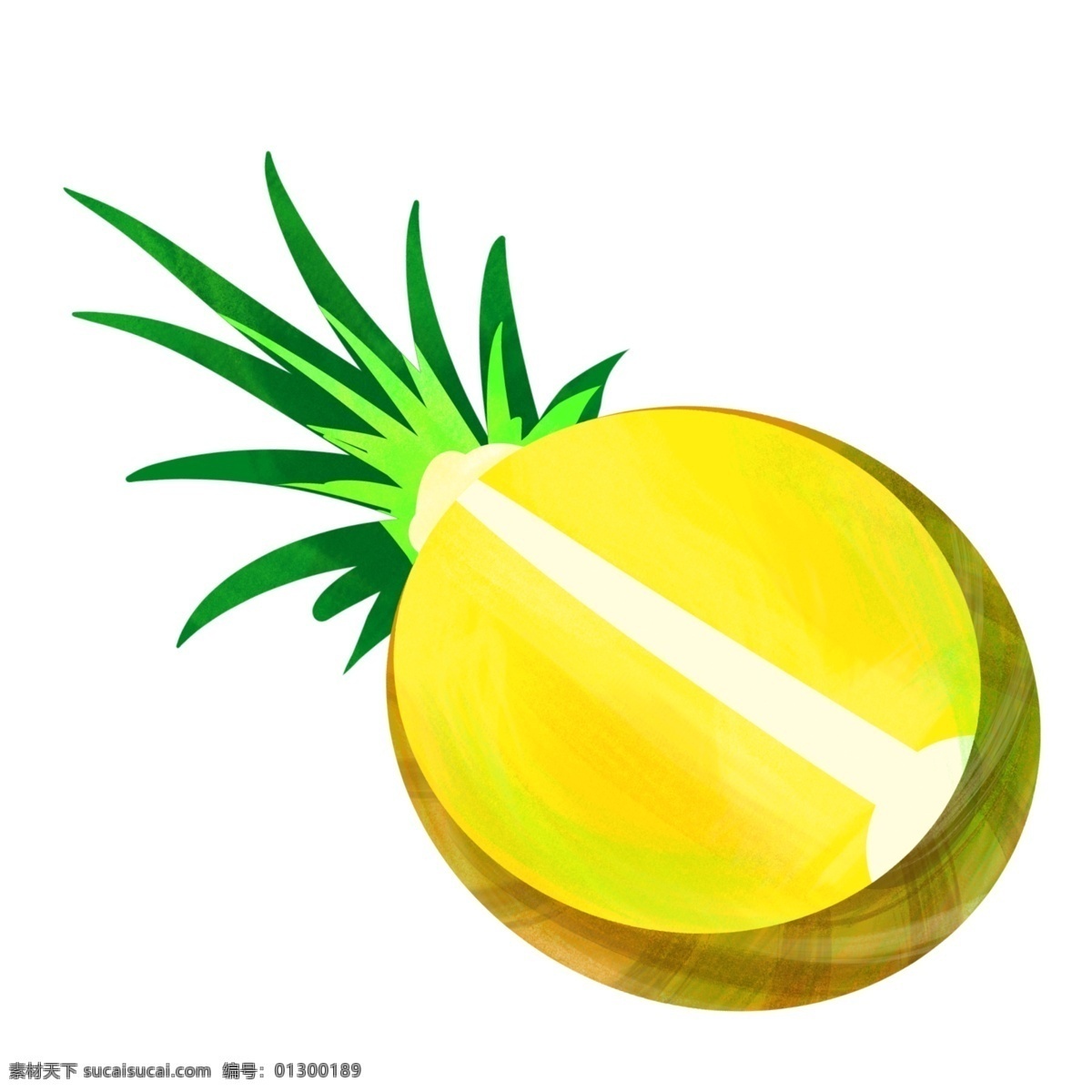 黄色卡通菠萝 菠萝 黄色 水果