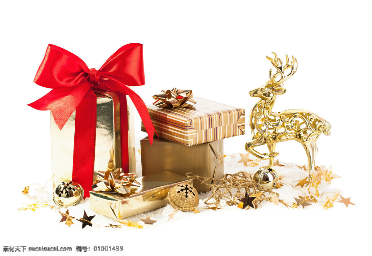 金色 礼物 盒 麋鹿 礼物盒 铃铛 圣诞节 节日素材 圣诞素材 节日庆典 生活百科