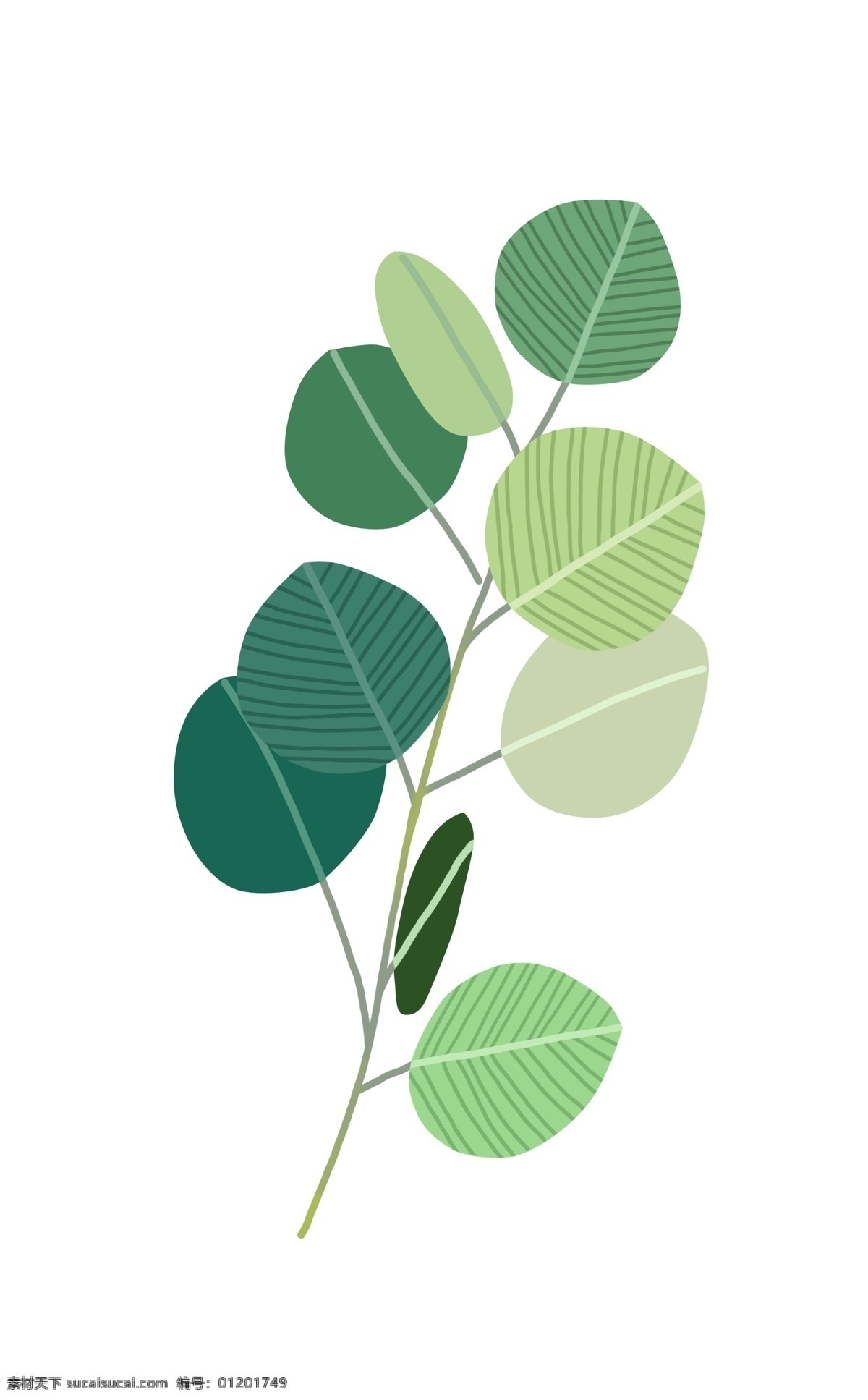 创意 绿色 树叶 插画 创意绿叶插画 绿色植物 卡通植物插画 植物 绿色的叶子 精美的树叶 圆形树叶插画