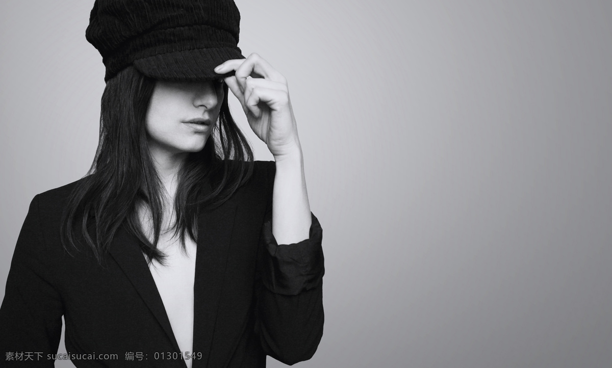 黑色 帽子 美女图片 黑色帽子 长发 动作 姿势 性感 诱惑 时尚 商务美女 女人 人物图片
