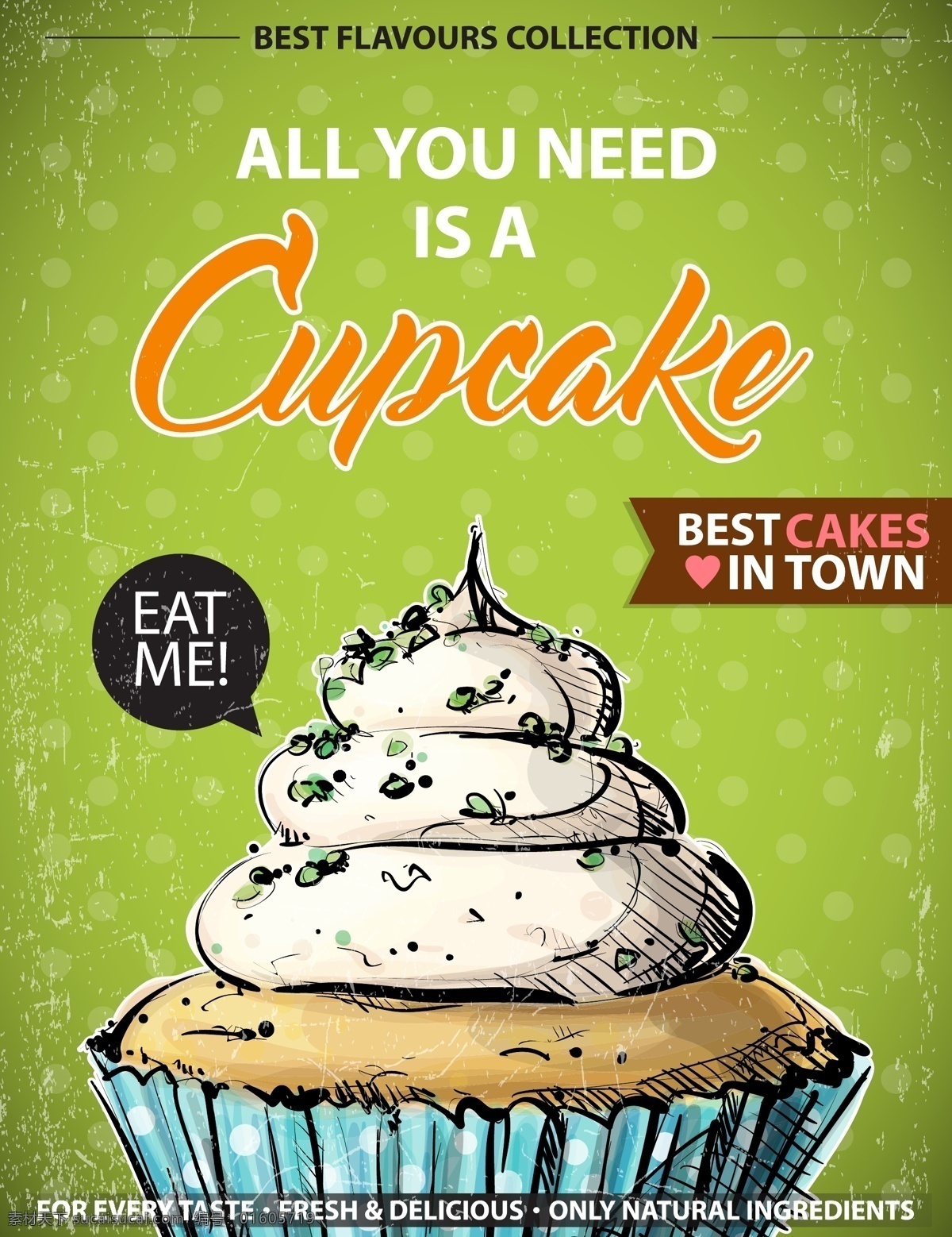 绿色 抹 茶 蛋糕 美食 甜品 海报 矢量 蓝色 杯子 卡通 手绘