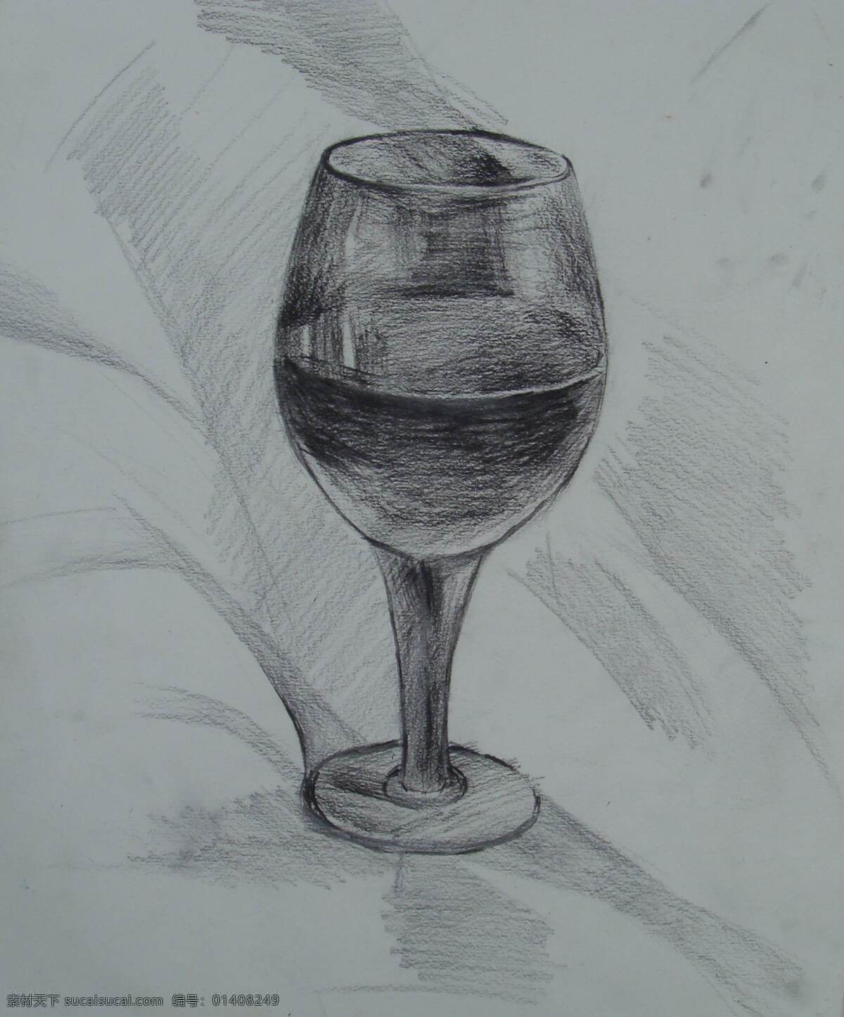 素描免费下载 玻璃杯子 静物 美术绘画 素描 文化艺术 玻璃 杯子 玻璃高脚杯子 矢量图 日常生活