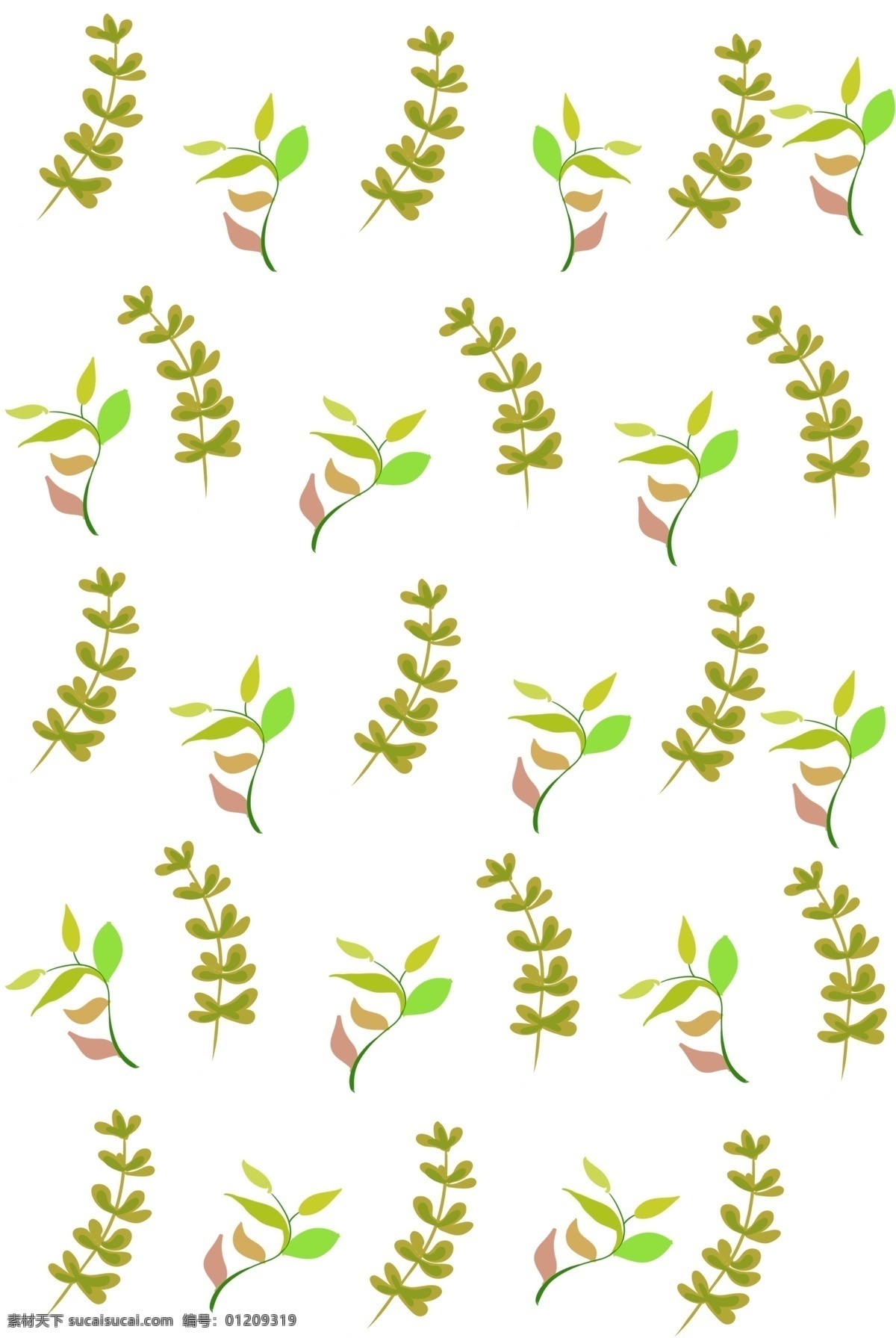 手绘 美丽 植物 底纹 卡通插画 手绘植物插画 创意的底纹 漂亮的植物 绿色的树枝 美丽的底纹