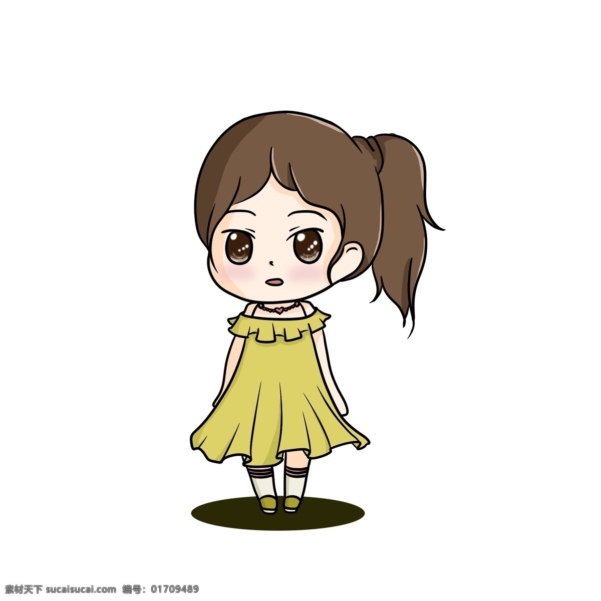 q 版 女生 元素 商用 卡通 可爱 人物 萌系