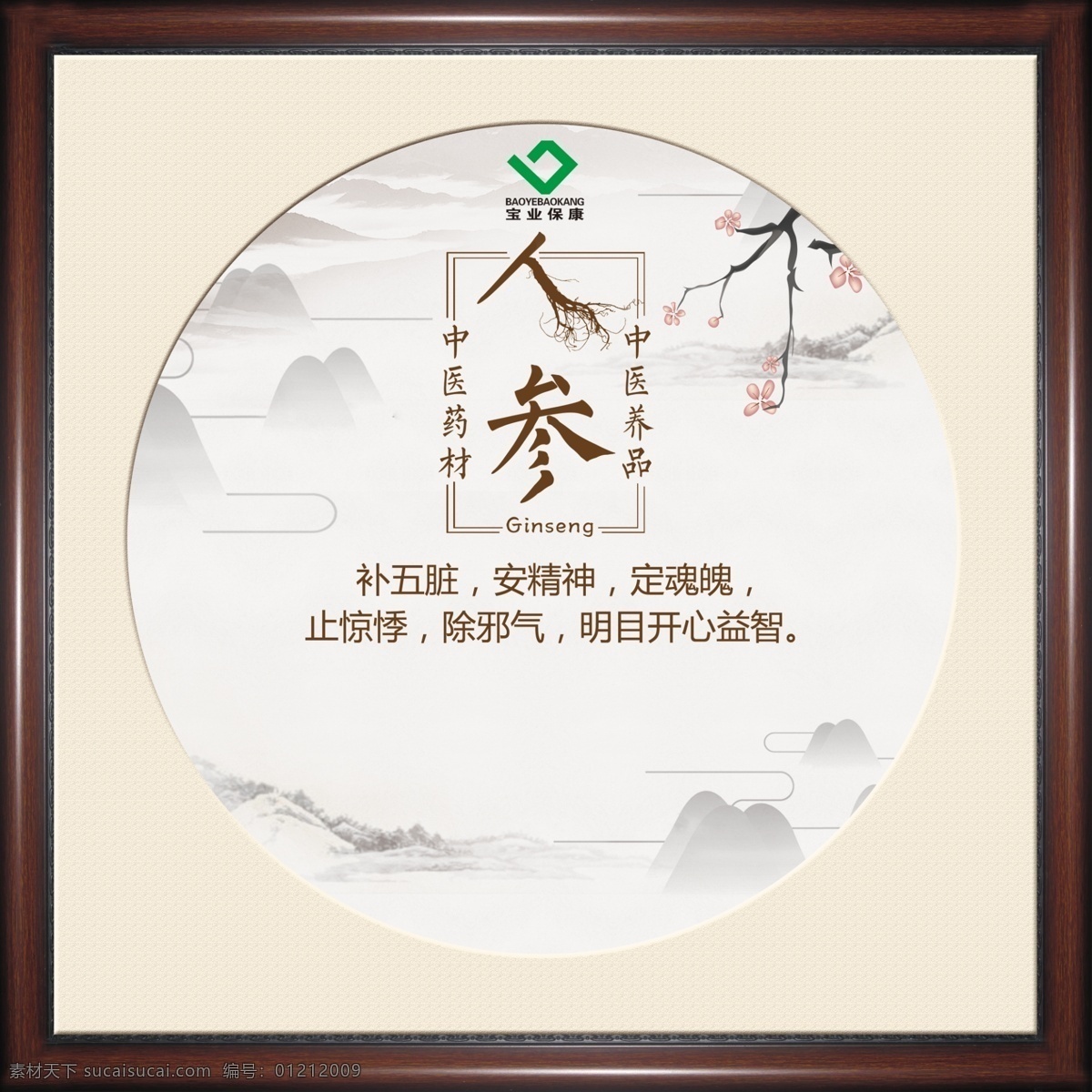 中药挂画 中药 挂画 人参 原创