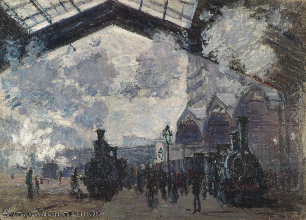 monet 风景 油画 装饰画 法国 画家 克劳德 view exterior station saintlazare 莫 奈 oscar claude 印象派 风景画 静物 装饰素材