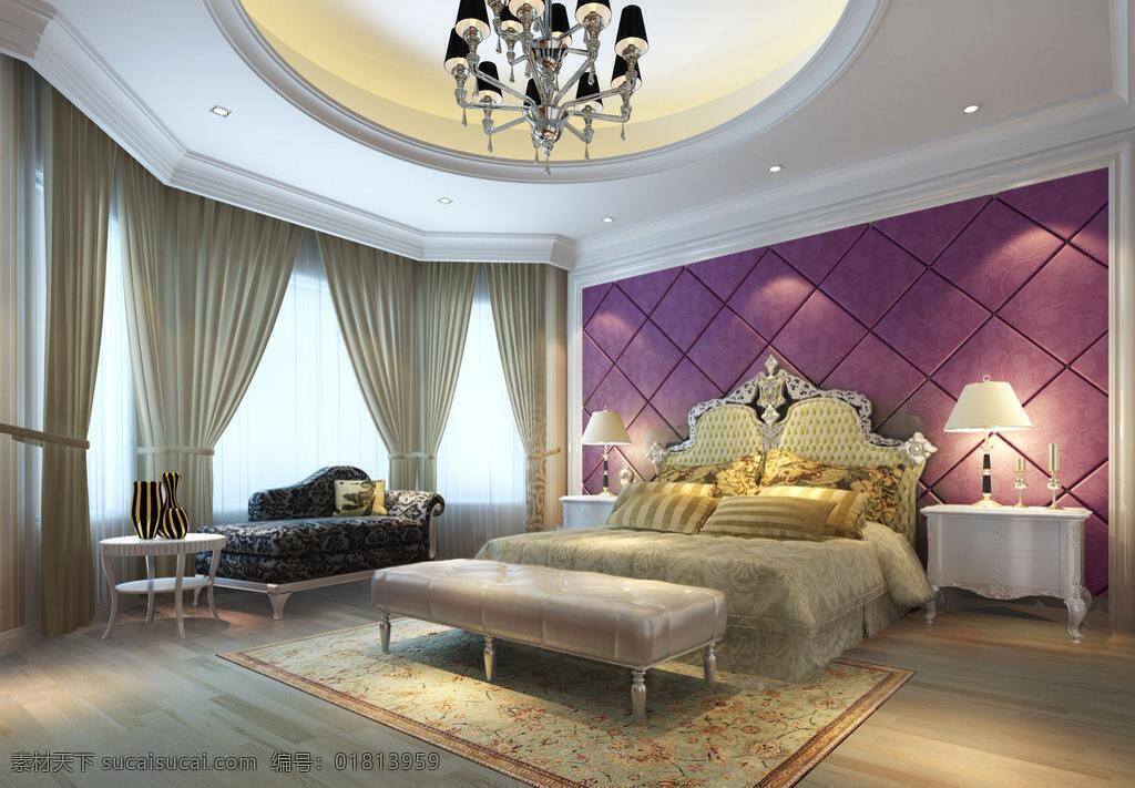美式 别墅 3d设计模型 max 高档 简洁 室内模型 卧室 现代 源文件 美式别墅 主卧 3d模型素材 其他3d模型
