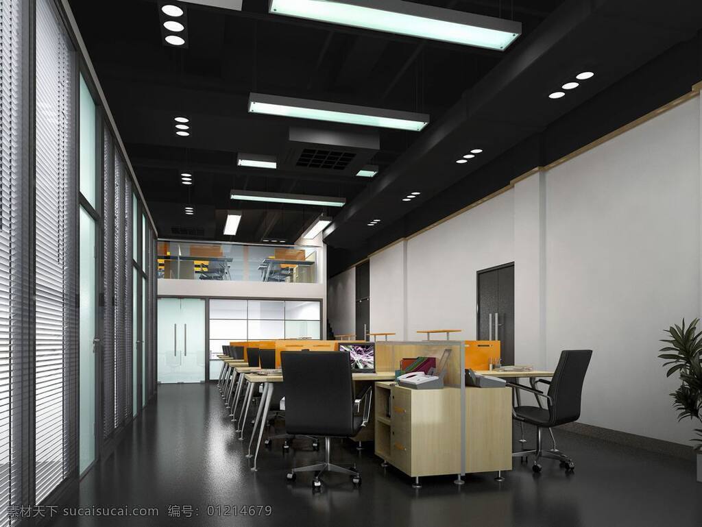 现代 简约 风格 办公 区域 高清 效果图 沙发 办公桌 椅子 室内设计 工装效果图 商业空间 植物 led灯