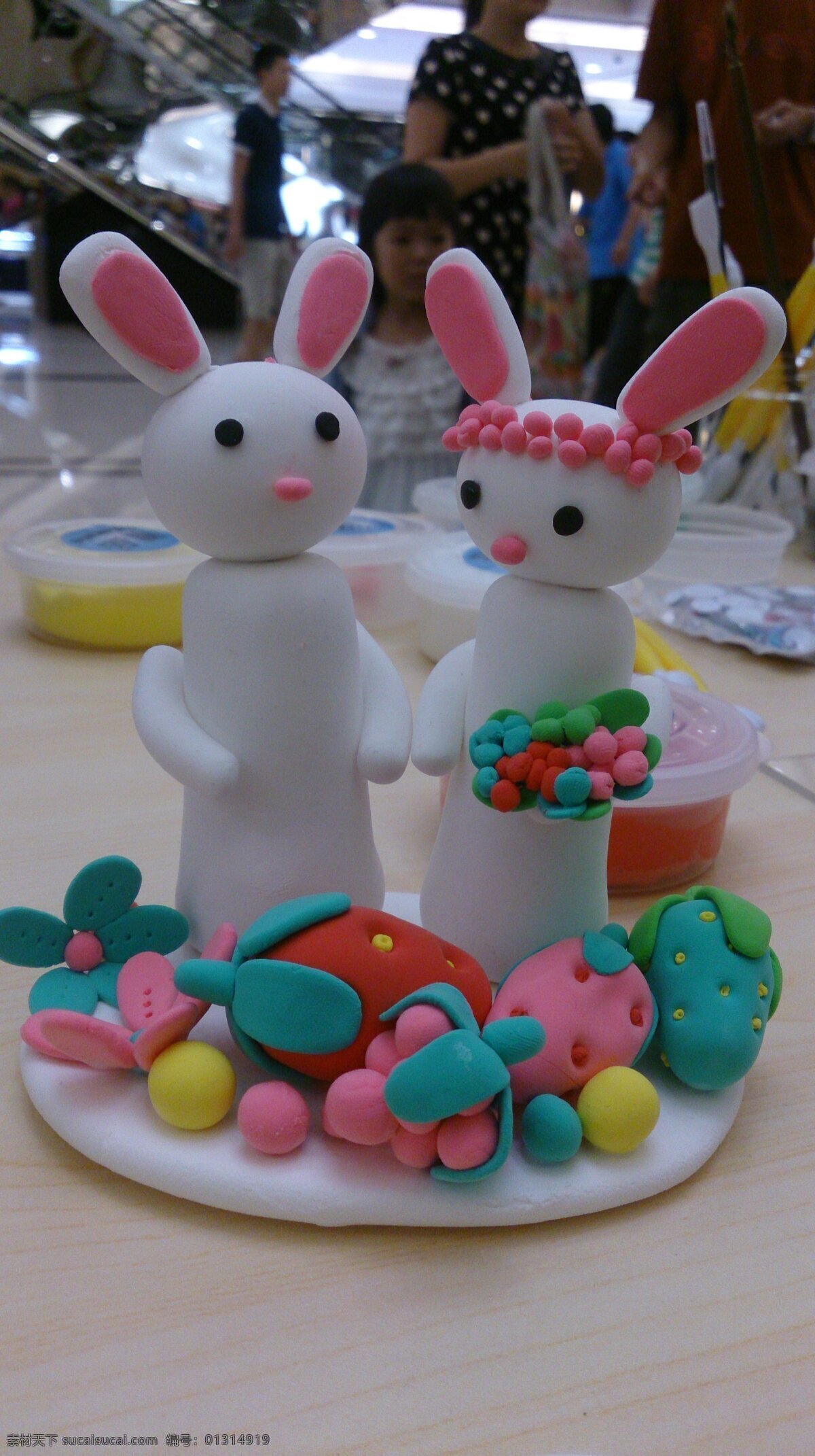手工艺 兔子 泥塑 工艺品 玩偶 传统文化 文化艺术 灰色