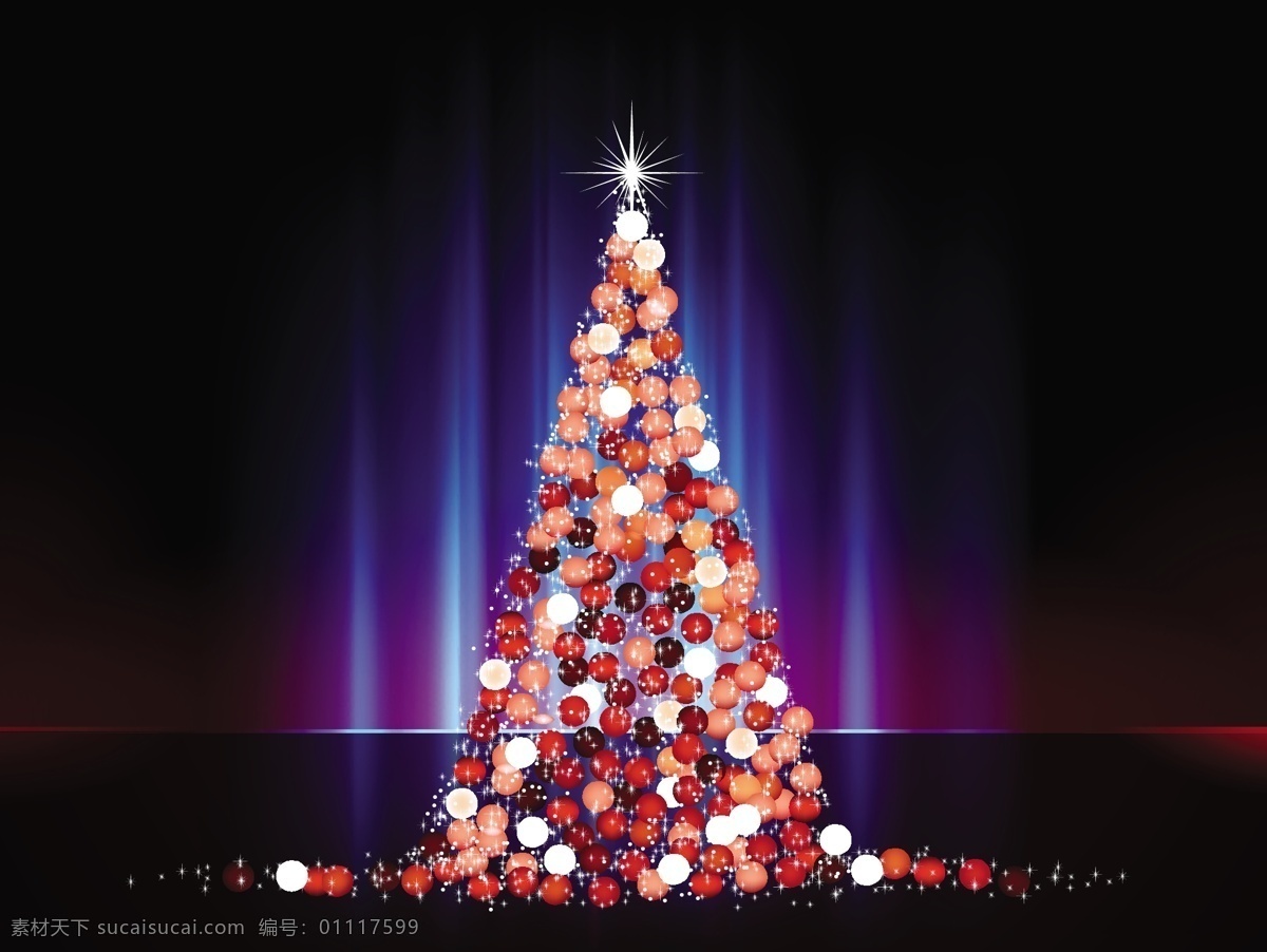 闪闪 发光 圣诞树 抽象 装饰物 装饰 免费 矢量 物装饰