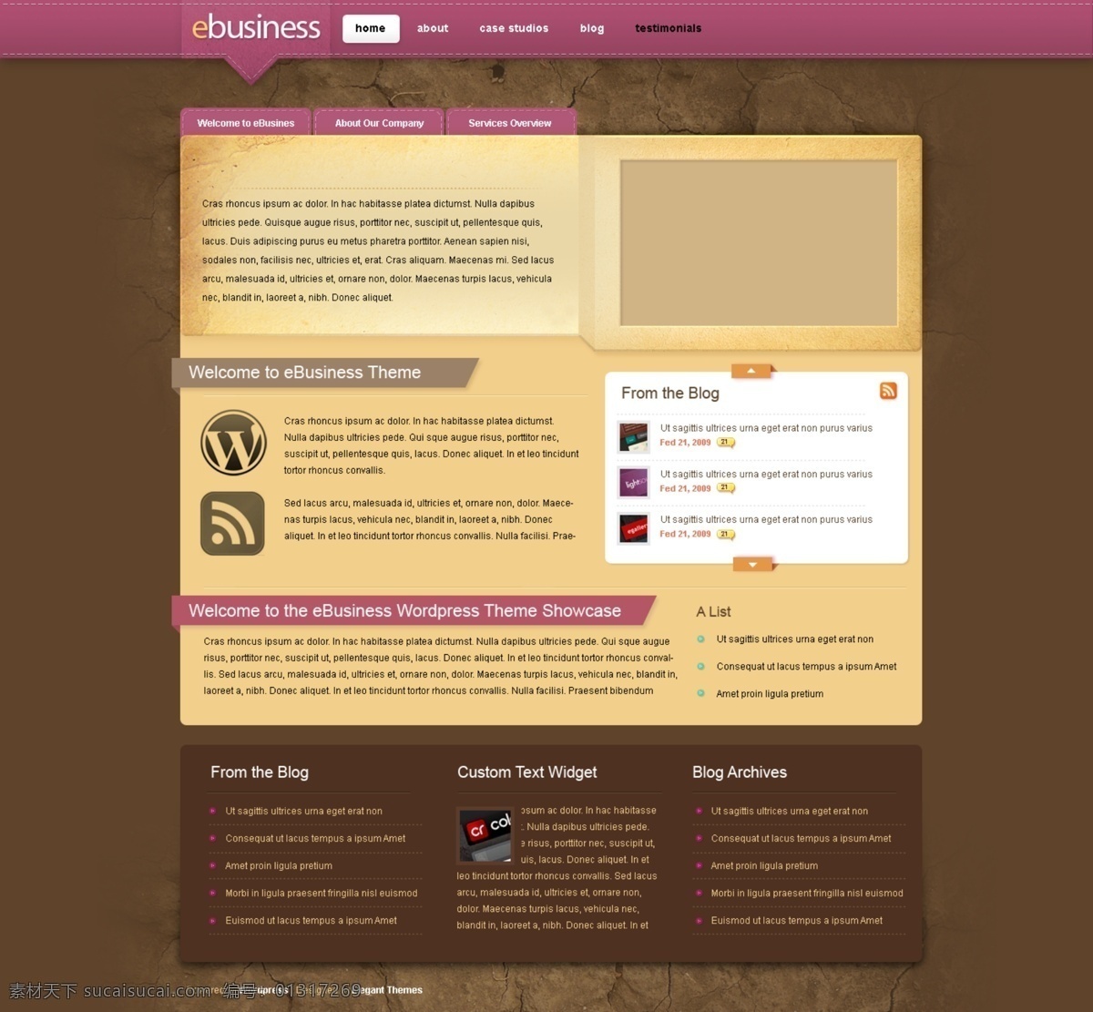分层 模板 欧美风 欧美模板 网页 网页模板 元素 源文件 切片 wordpress xhtml 棕粉色 主题 网页素材