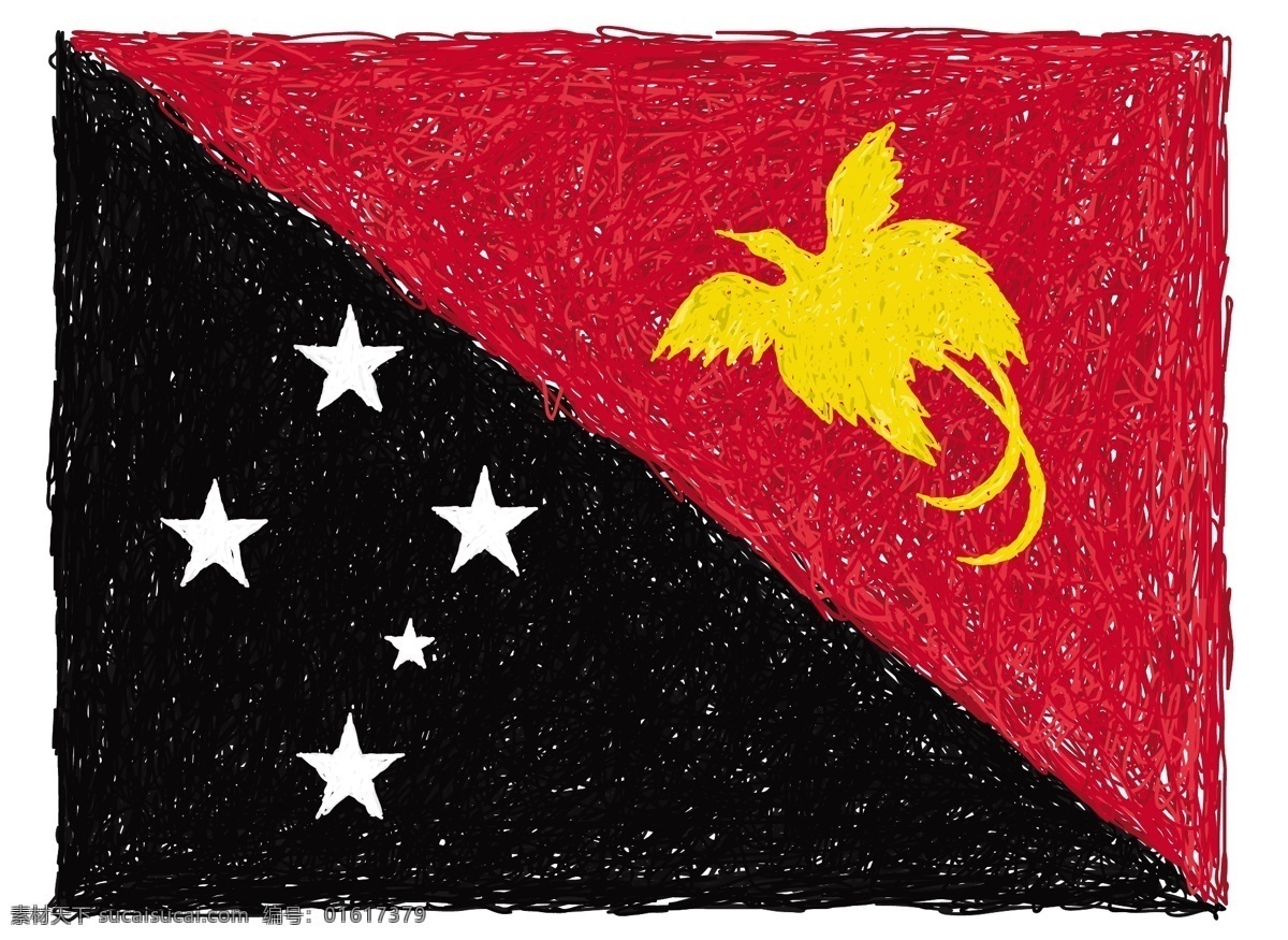 巴布亚新几内亚 国旗 粉色
