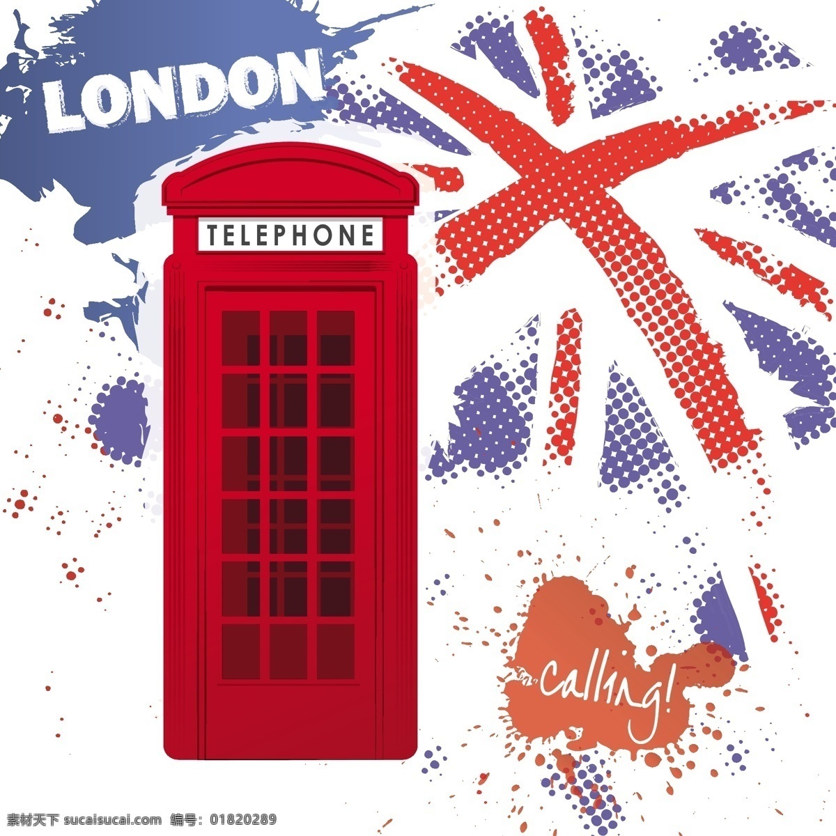 伦敦 街头 复古 电话亭 矢量 材料 电话 涂鸦 油墨 园林建筑 十字旗 街道电话亭 在英国 街上 摊位 矢量图 花纹花边