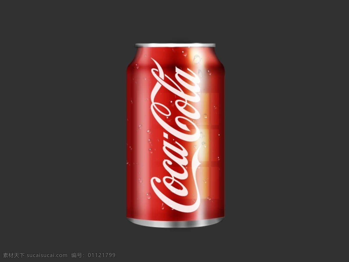 可口可乐罐 可口可乐 饮料 罐装 易拉罐 汽水 拟物写实 移动界面设计 图标设计