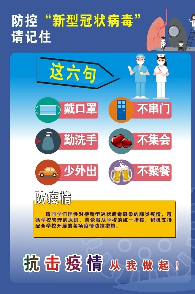 新 冠 病毒 六 句 话 新冠病毒六句 疫情48个字 疫情防护 冠状病毒 疫情歌谣 新冠病毒