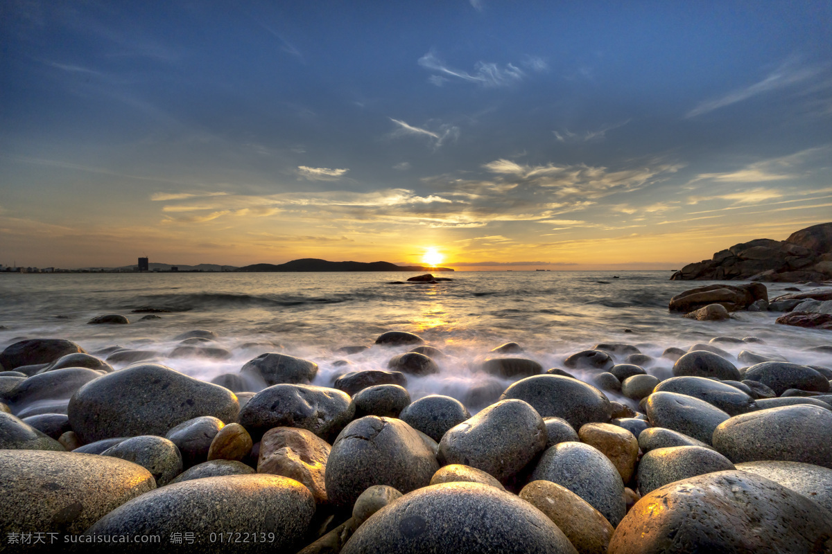 海边晨曦 地平线 低角度拍摄 鹅卵石 天空 海 摄影共享