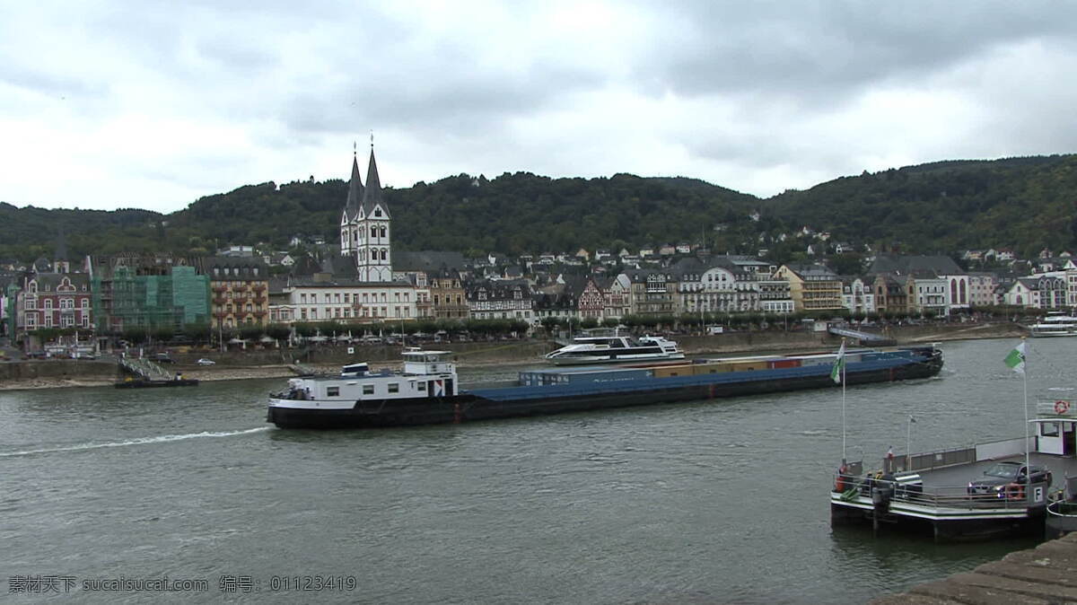 德国 莱茵 船只 boppard 股票 视频