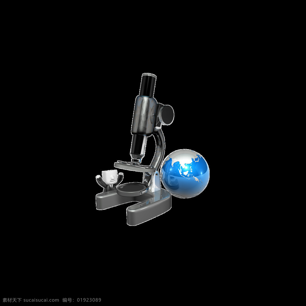 3d 立体 小人 地球 元素 显微镜 放大 缩小
