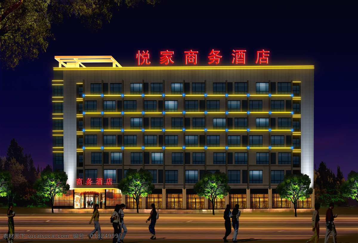 酒店 建筑 led照明 环境设计 建筑设计 酒店建筑 数码管 酒店亮化 夜景照明 家居装饰素材
