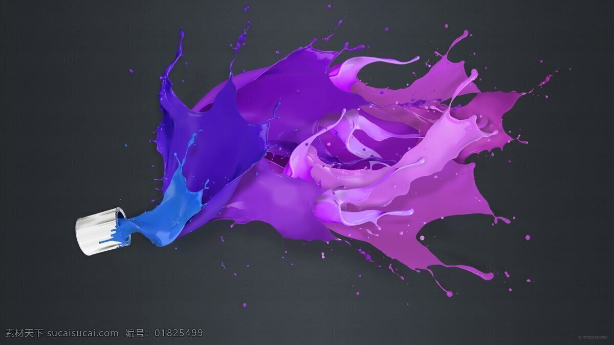 漂亮 泼墨 风格 绚丽 油漆 不规则 喷漆 炫彩 紫色 背景图片