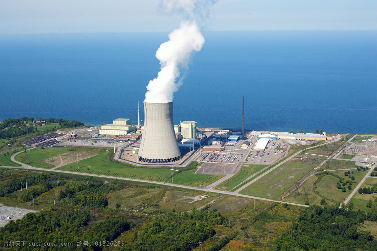 核电站远景 原子能 核能 发电 电厂 海边 现代科技 工业生产