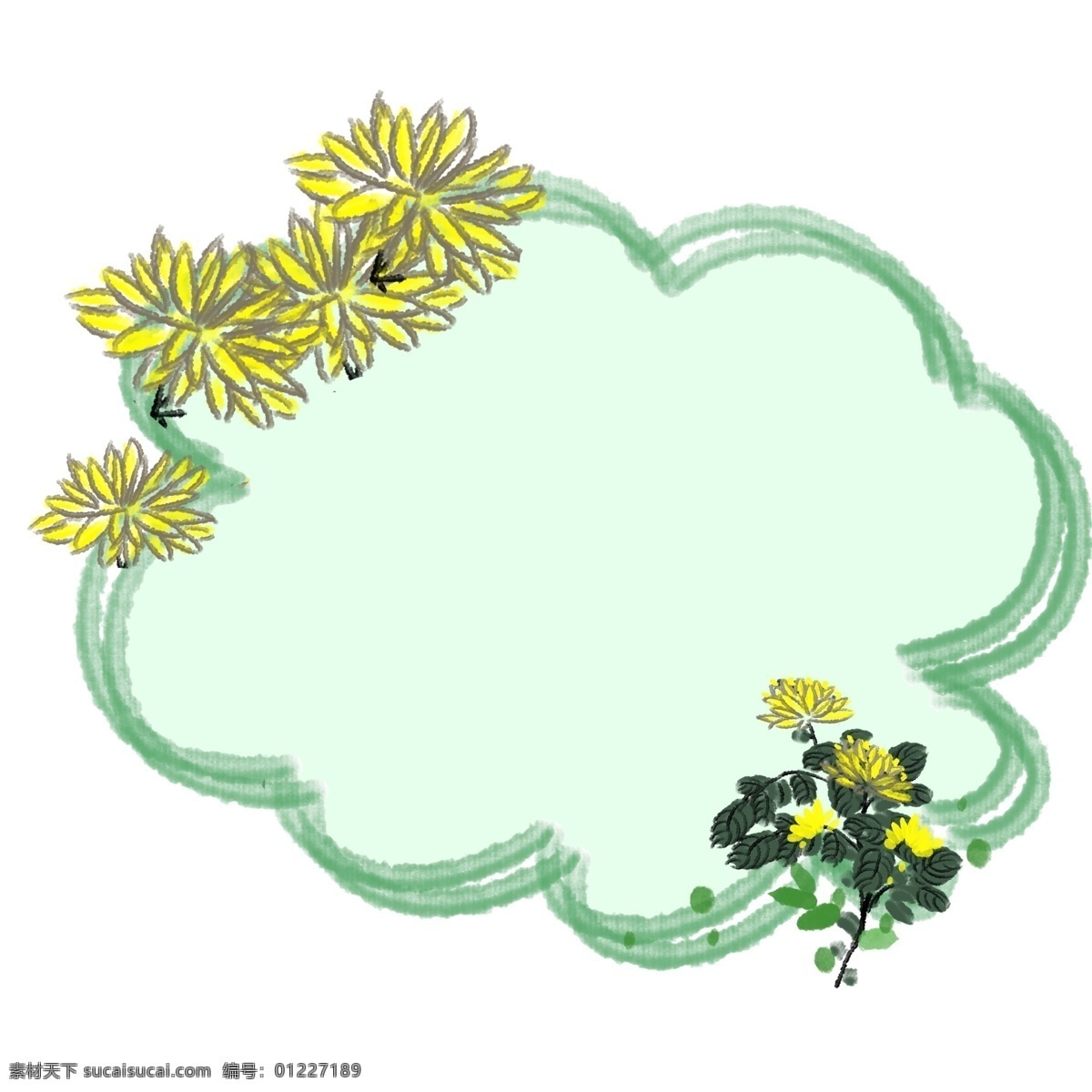 黄色 菊花 花卉 边框 黄色的菊花 卡通边框 花卉边框 鲜花边框 花朵边框 花环边框 雏菊的边框