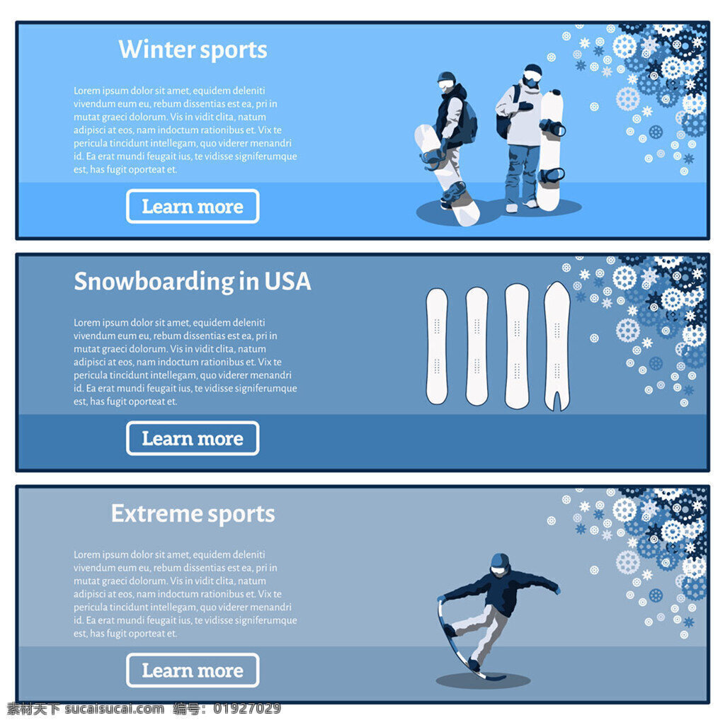 蓝色 背景 下 运动 人物 横幅 广告 模版 滑雪 雪花