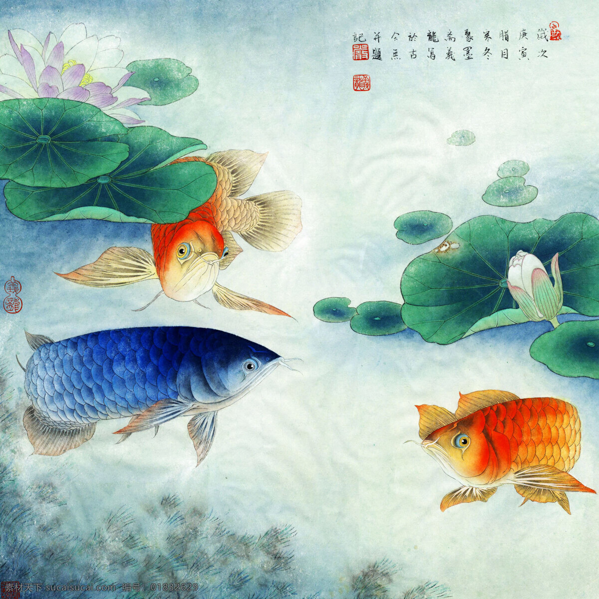 彩墨画 工笔画 国画 国画艺术 绘画 绘画书法 金龙鱼 莲花 莲 年 有余 设计素材 模板下载 莲年有余 美术 莲池 书法 印章 国画集44 文化艺术 家居装饰素材 雕刻 图案