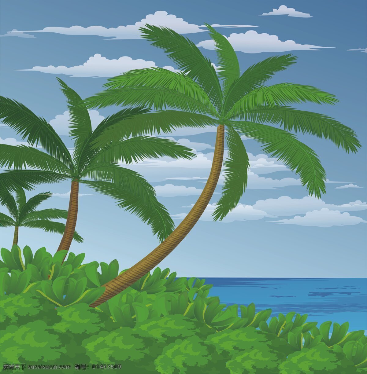 海滩 夏 景 玻璃移门图案 动漫动画 风景漫画 海边 环境设计 其他设计 设计图库 滩夏景 椰汁树 psd源文件