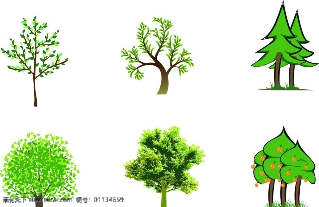 矢量树图片 矢量树 树 绿化树 建筑配树 绿树 可编辑树