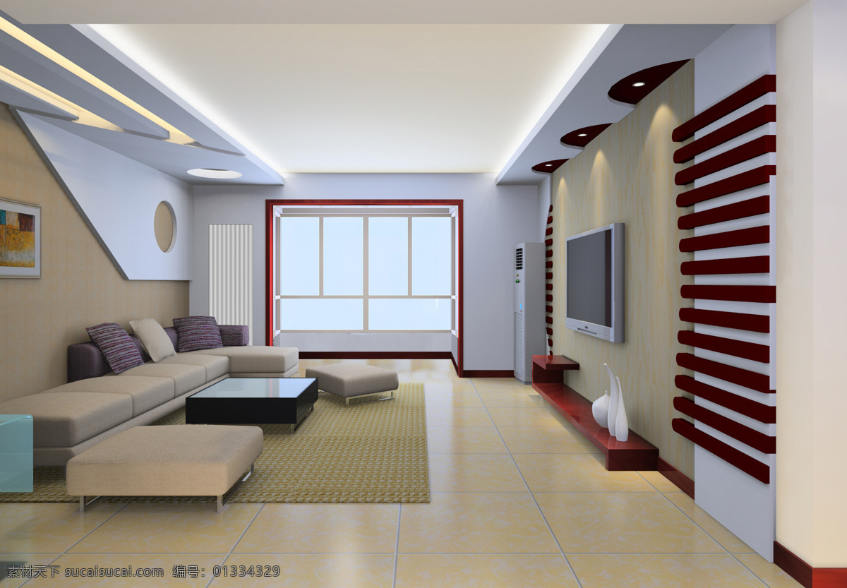 客厅 吊顶 环境设计 室内设计 电视墙整体 家居装饰素材