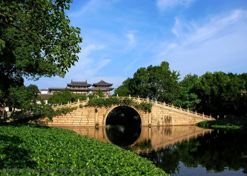 小桥倒影 浙江普陀山 普陀寺 老树 小桥 倒影 蔚蓝 天空 南普陀寺 国内旅游 旅游摄影