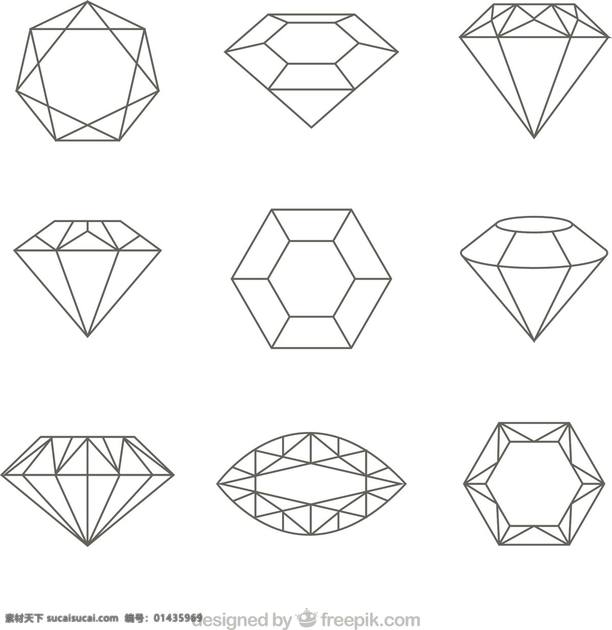 装饰 宝石 平面 选择 几何 形状 钻石 豪华 平板 平面设计 珠宝 石材 几何形状 晶体