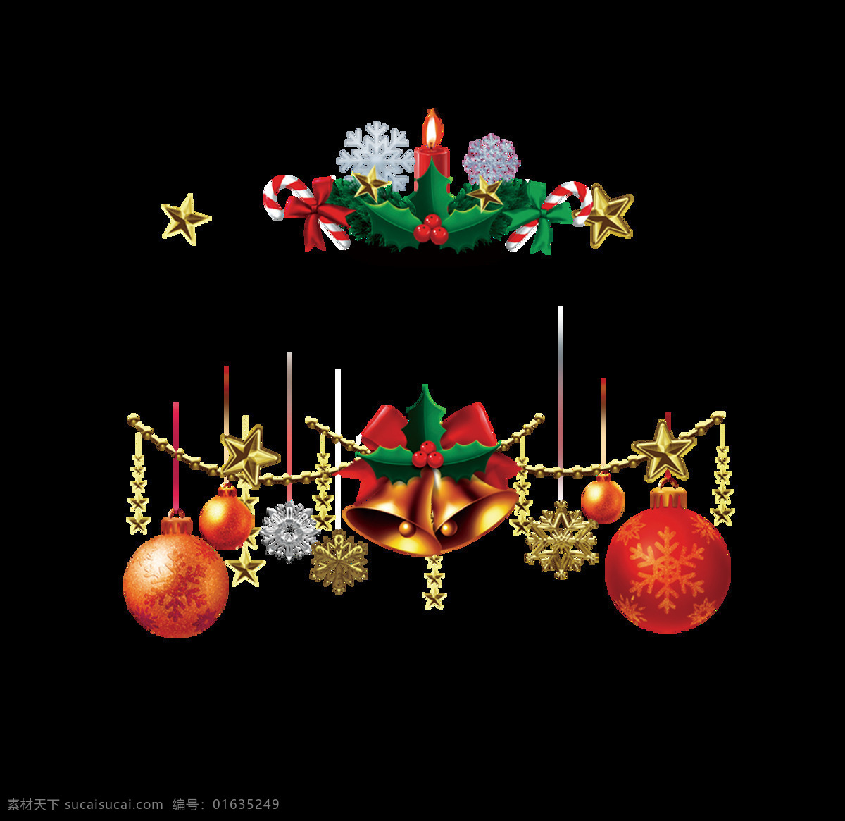 圣诞 装饰 挂饰 元素 png元素 表演 彩球 节日 铃铛 免抠元素 圣诞节 透明素材 雪花