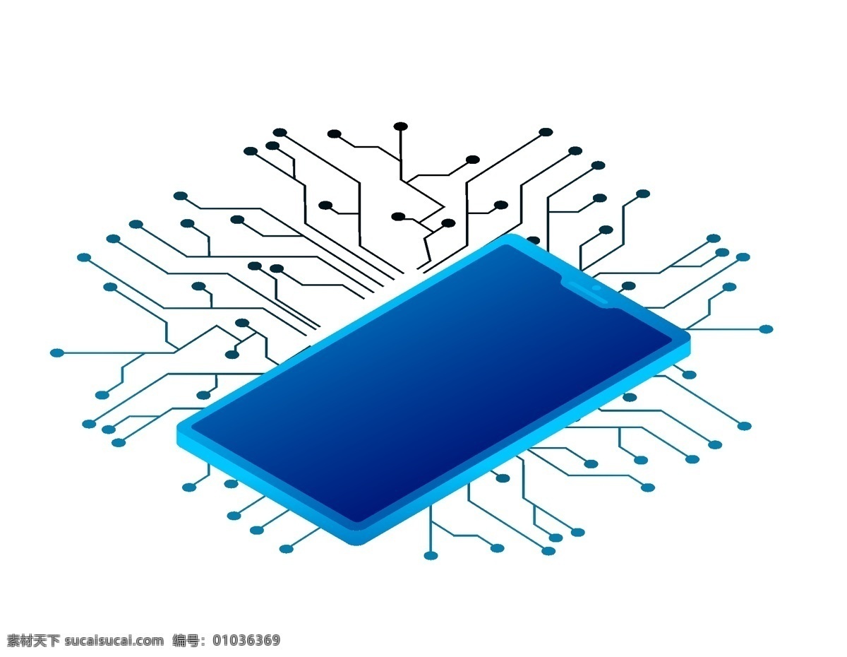 卡通 线路板 线条 元素 蓝色渐变 边框 手机 科技 手绘 线路 ai元素 矢量元素