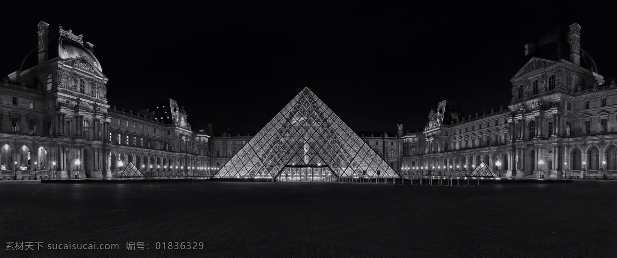 玻璃 金字塔 夜景 贝律铭 罗浮宫 巴黎 建筑园林 建筑摄影