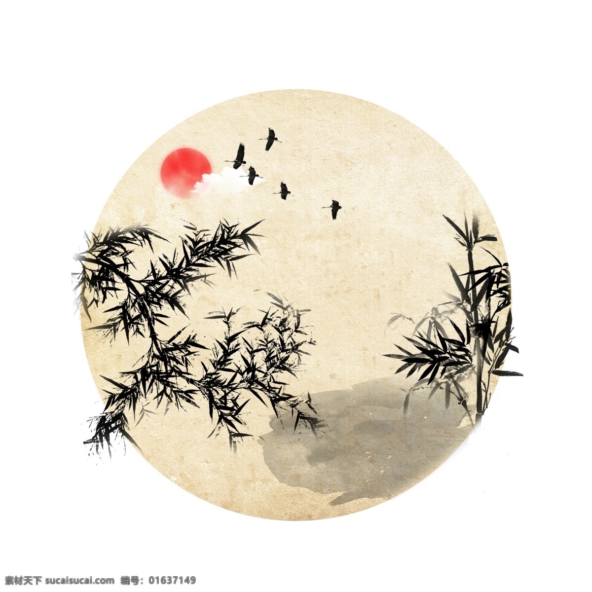 手绘 竹子 中国 风 水墨 背景 插画 渲染 商用 元素 植物 国风 墨竹