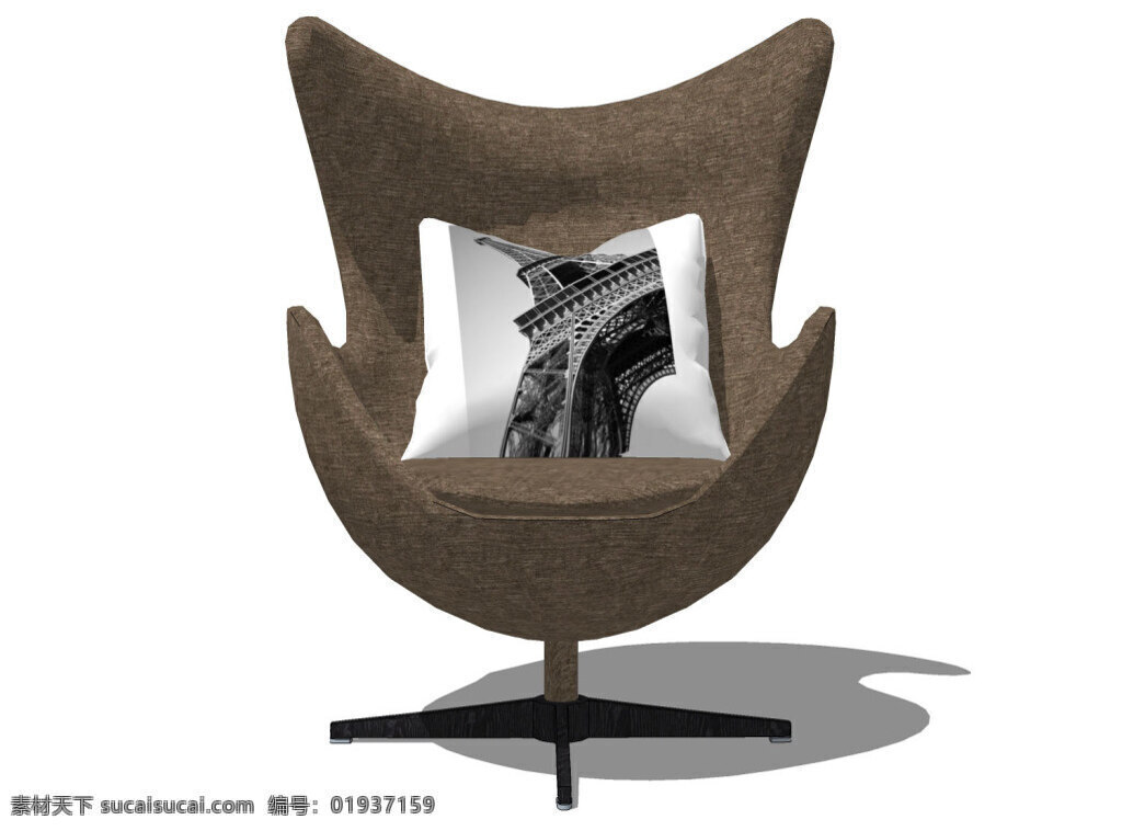 创意 椅 su 模型 效果图 深灰色 创意椅 家居效果图 单体模