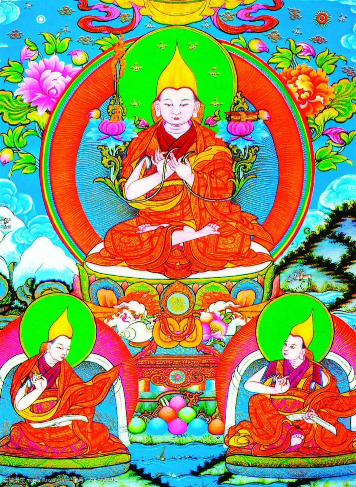 藏传佛教 唐卡 宗 巴 宗可巴 文化艺术 宗教信仰 设计图库 300